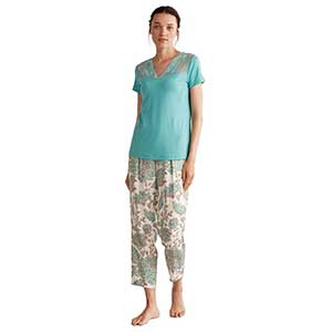 Pyjama Women's Short Sleeve Long Pants Catherine's