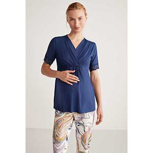 Women's Pyjama With Short Sleeves & Long Pants Mamy Catherine's