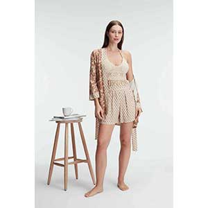 Robe Long Sleeve and  Bustier + Short Pants Women's  Anil