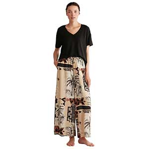 Pyjama Women's Short Sleeve Long Pants Penye Mood