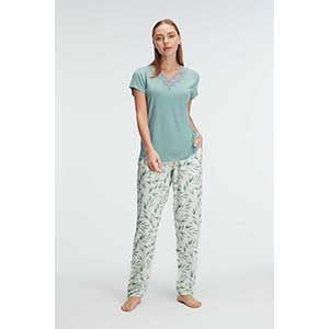 Pyjama Women's Short Sleeve Long Pants Anil